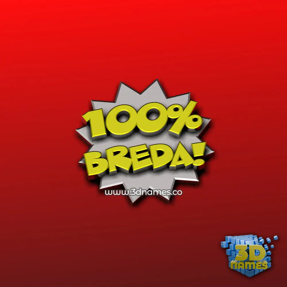 breda in 100 Percent style - 3D name wallpaper