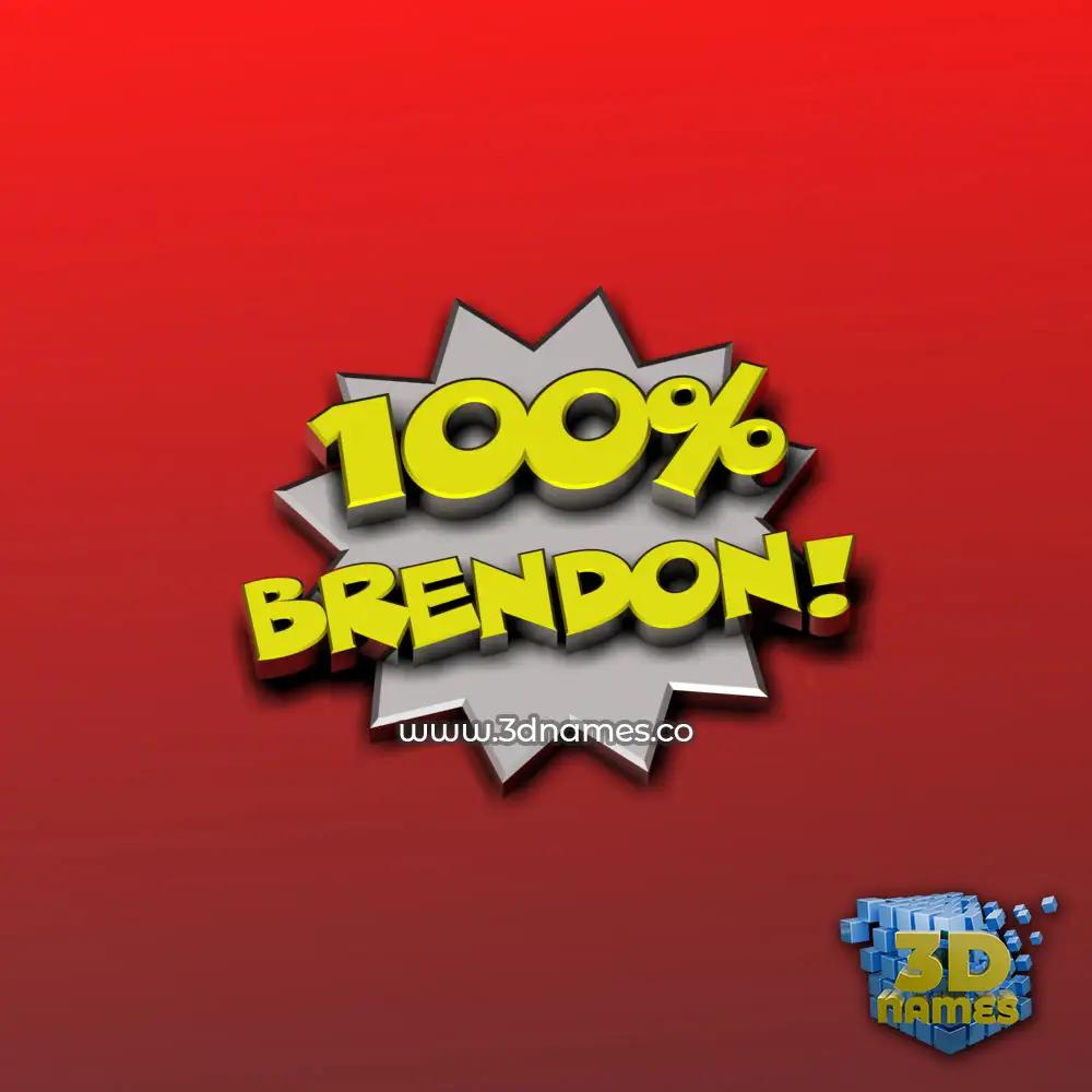 brendon in 100 Percent style - 3D name wallpaper