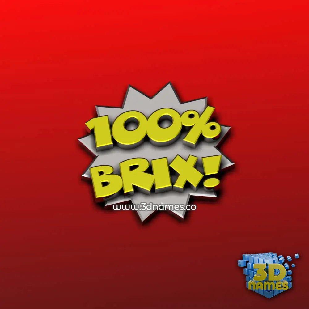 brix in 100 Percent style - 3D name wallpaper