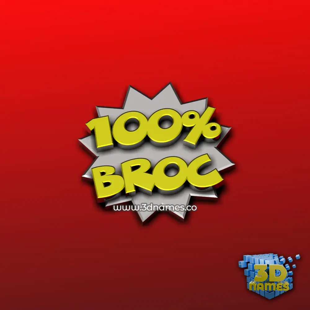 broc in 100 Percent style - 3D name wallpaper