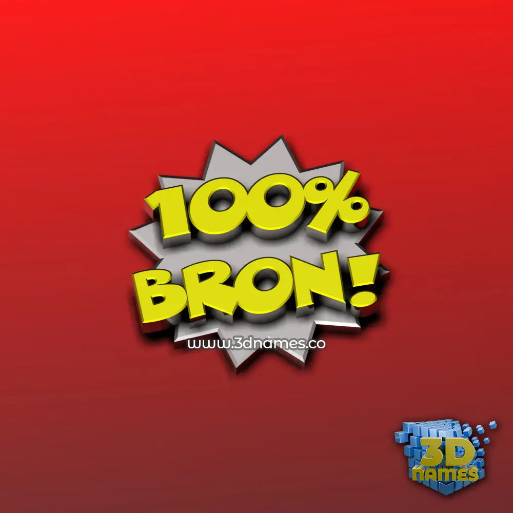 bron in 100 Percent style - 3D name wallpaper