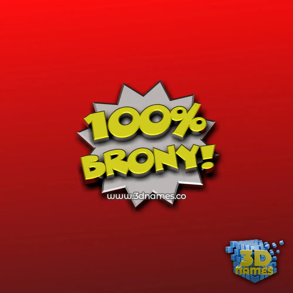 brony in 100 Percent style - 3D name wallpaper