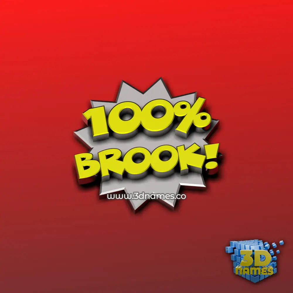 brook in 100 Percent style - 3D name wallpaper