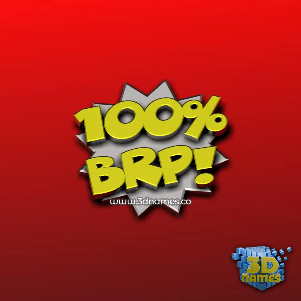 brp in 100 Percent style - 3D name wallpaper