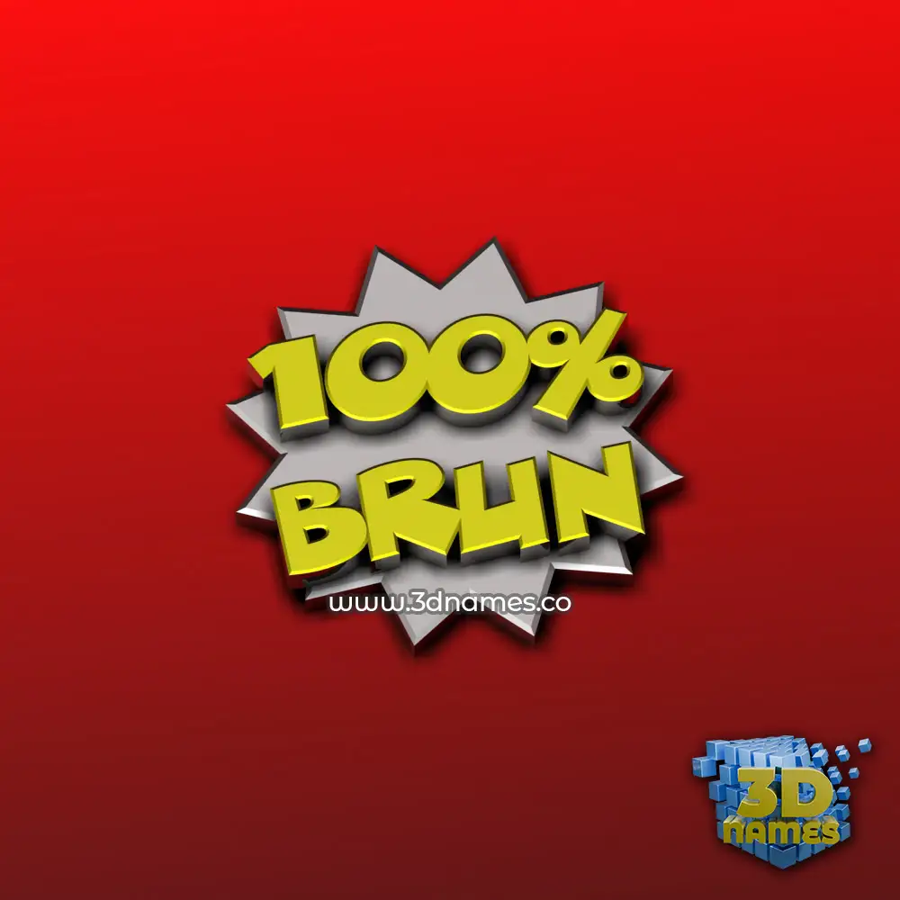 brun in 100 Percent style - 3D name wallpaper