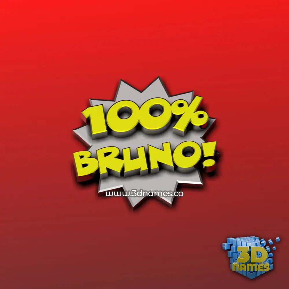 bruno in 100 Percent style - 3D name wallpaper