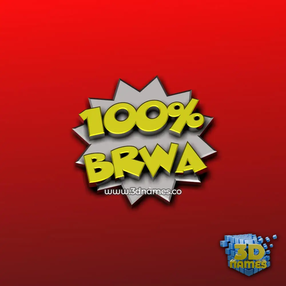 brwa in 100 Percent style - 3D name wallpaper