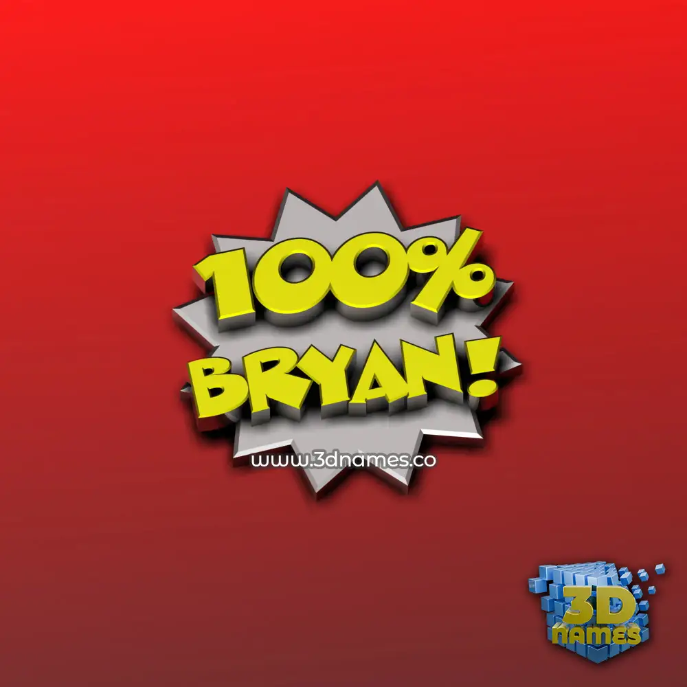 bryan in 100 Percent style - 3D name wallpaper