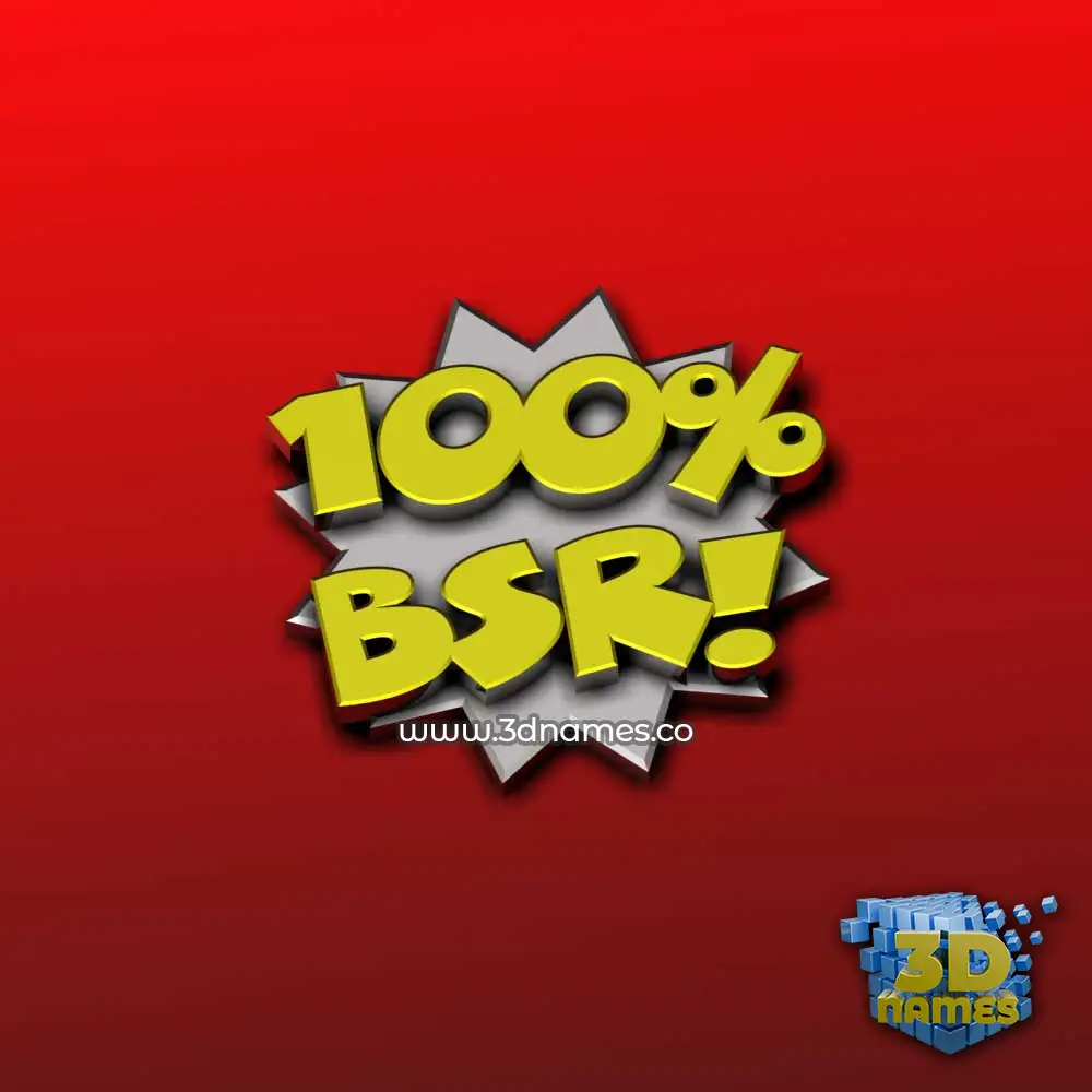bsr in 100 Percent style - 3D name wallpaper