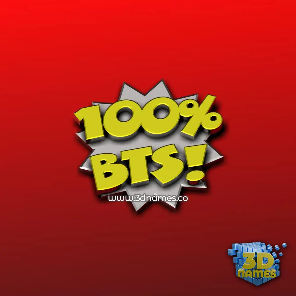bts in 100 Percent style - 3D name wallpaper