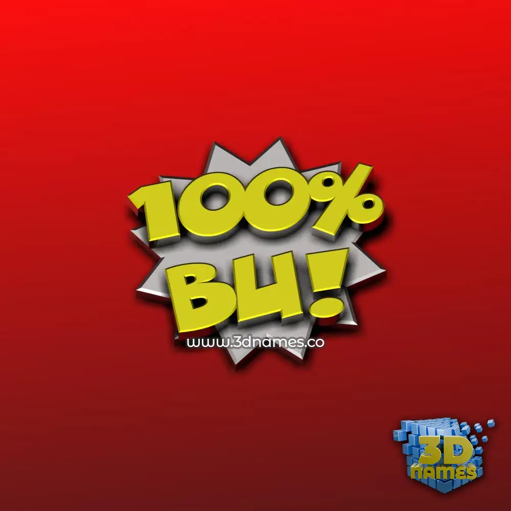 bu in 100 Percent style - 3D name wallpaper