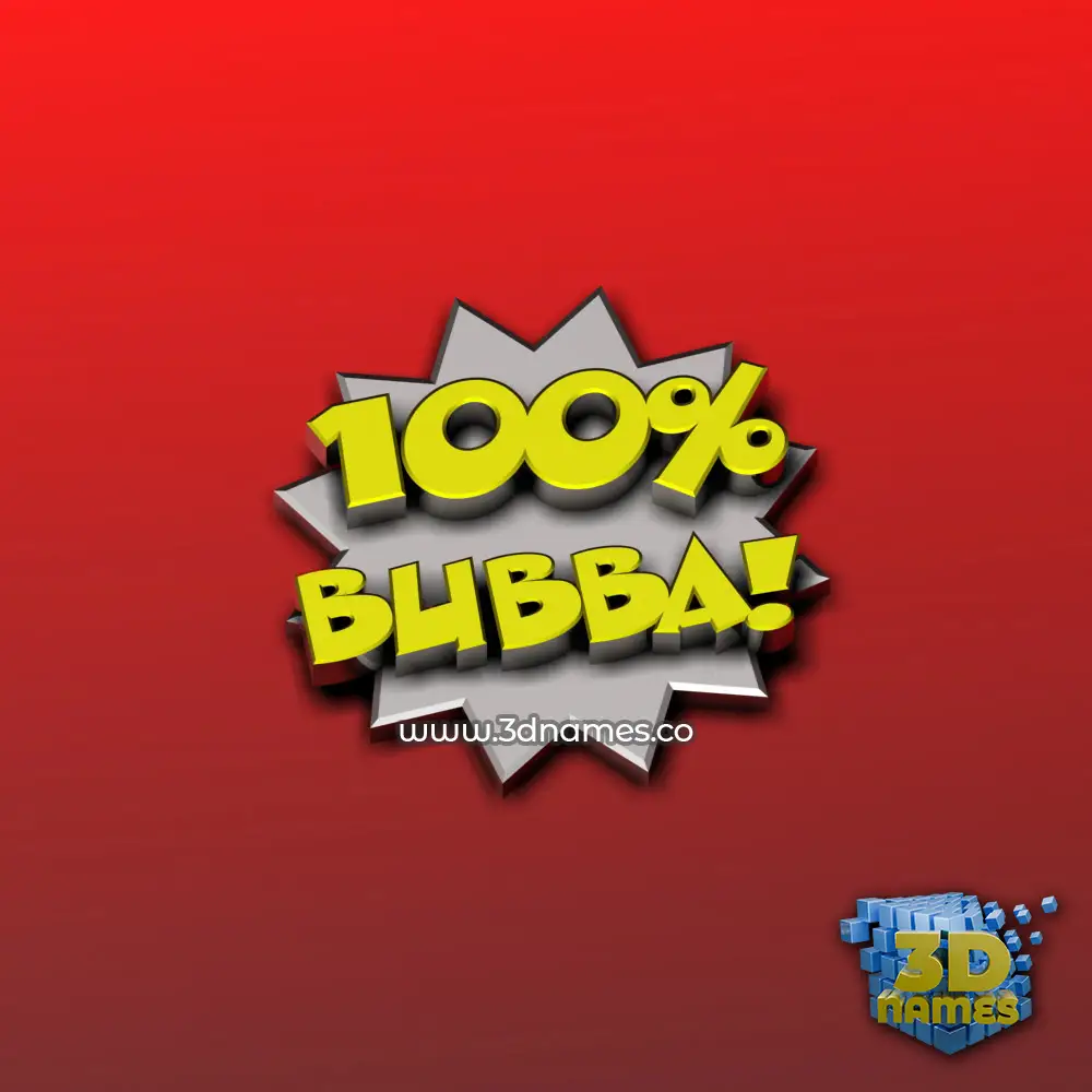 bubba in 100 Percent style - 3D name wallpaper
