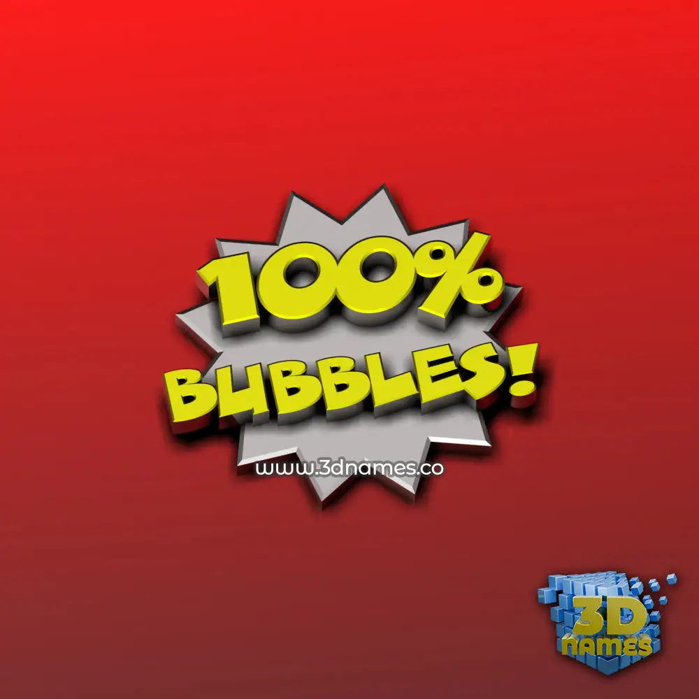 bubbles in 100 Percent style - 3D name wallpaper