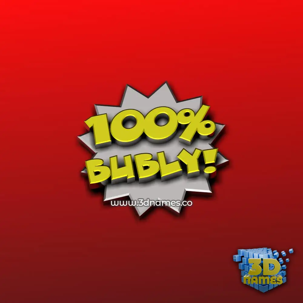 bubly in 100 Percent style - 3D name wallpaper
