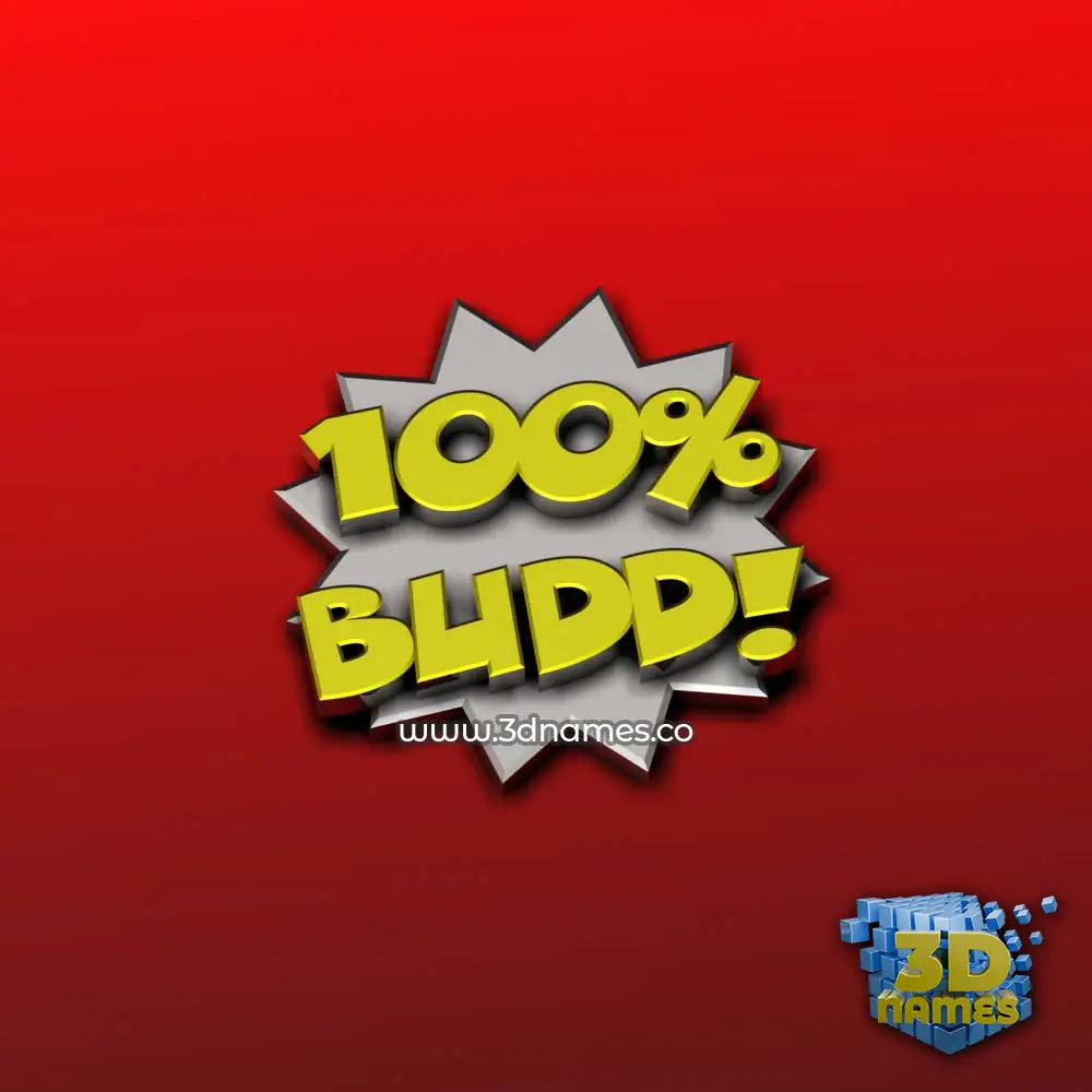 budd in 100 Percent style - 3D name wallpaper