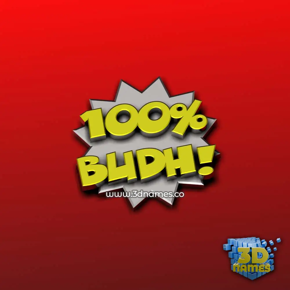 budh in 100 Percent style - 3D name wallpaper
