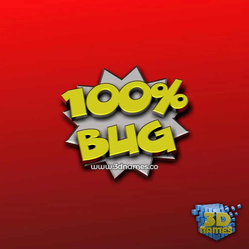 bug in 100 Percent style - 3D name wallpaper