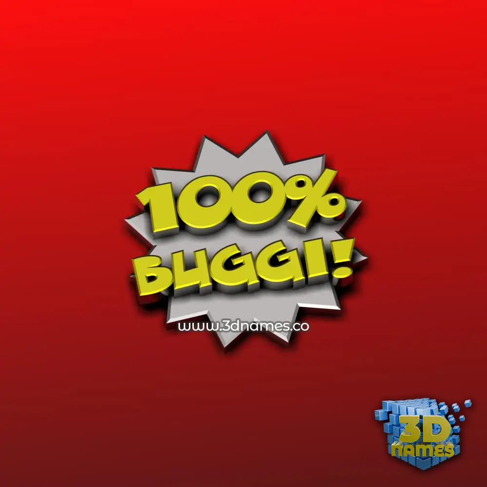 buggi in 100 Percent style - 3D name wallpaper