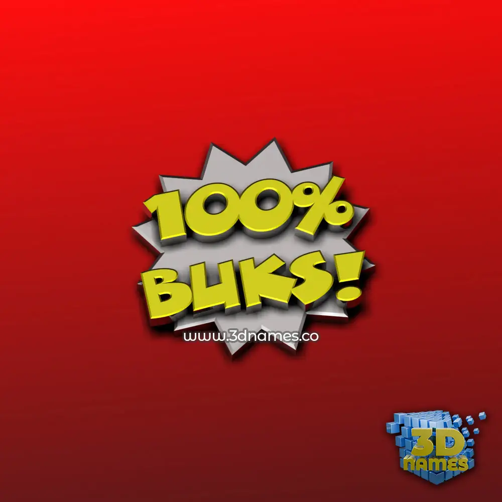 buks in 100 Percent style - 3D name wallpaper