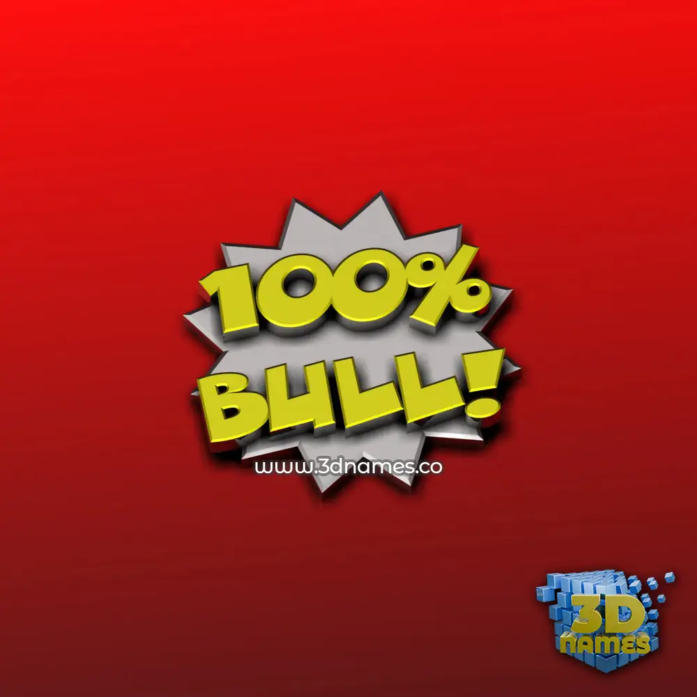 bull in 100 Percent style - 3D name wallpaper
