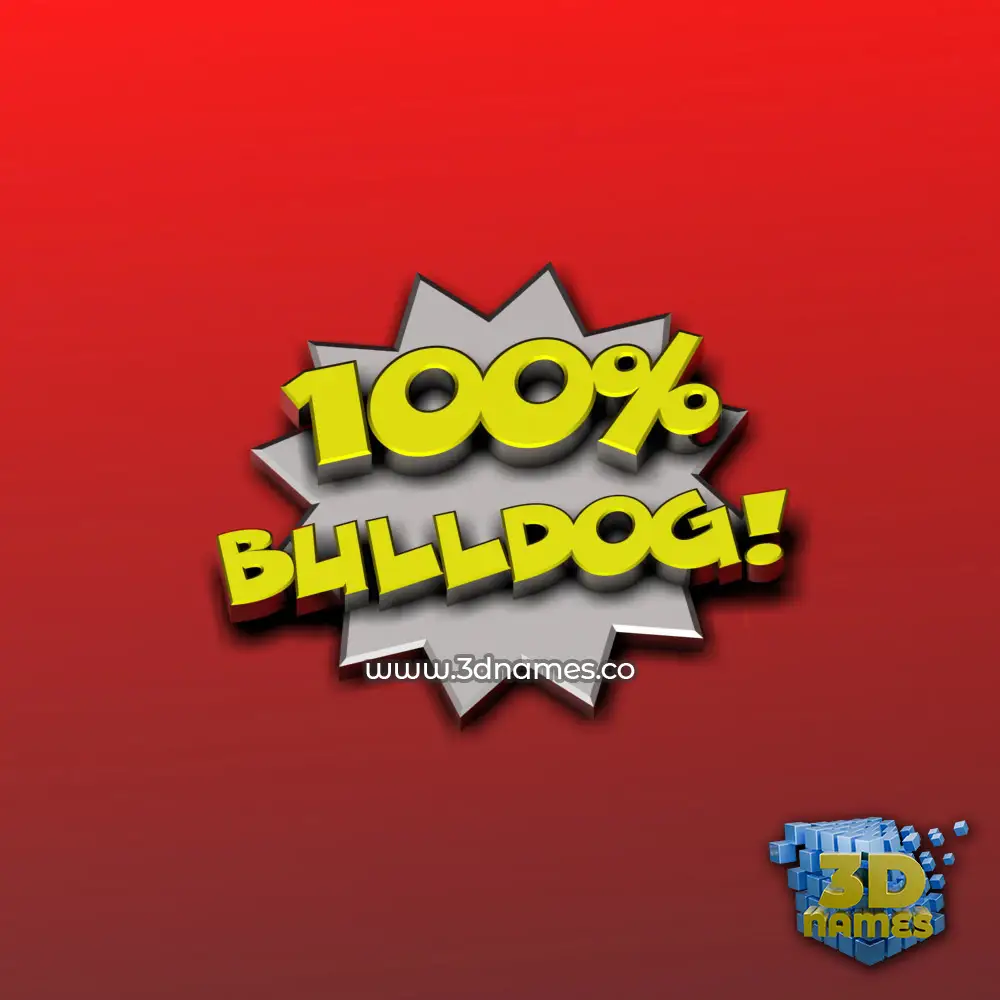 bulldog in 100 Percent style - 3D name wallpaper