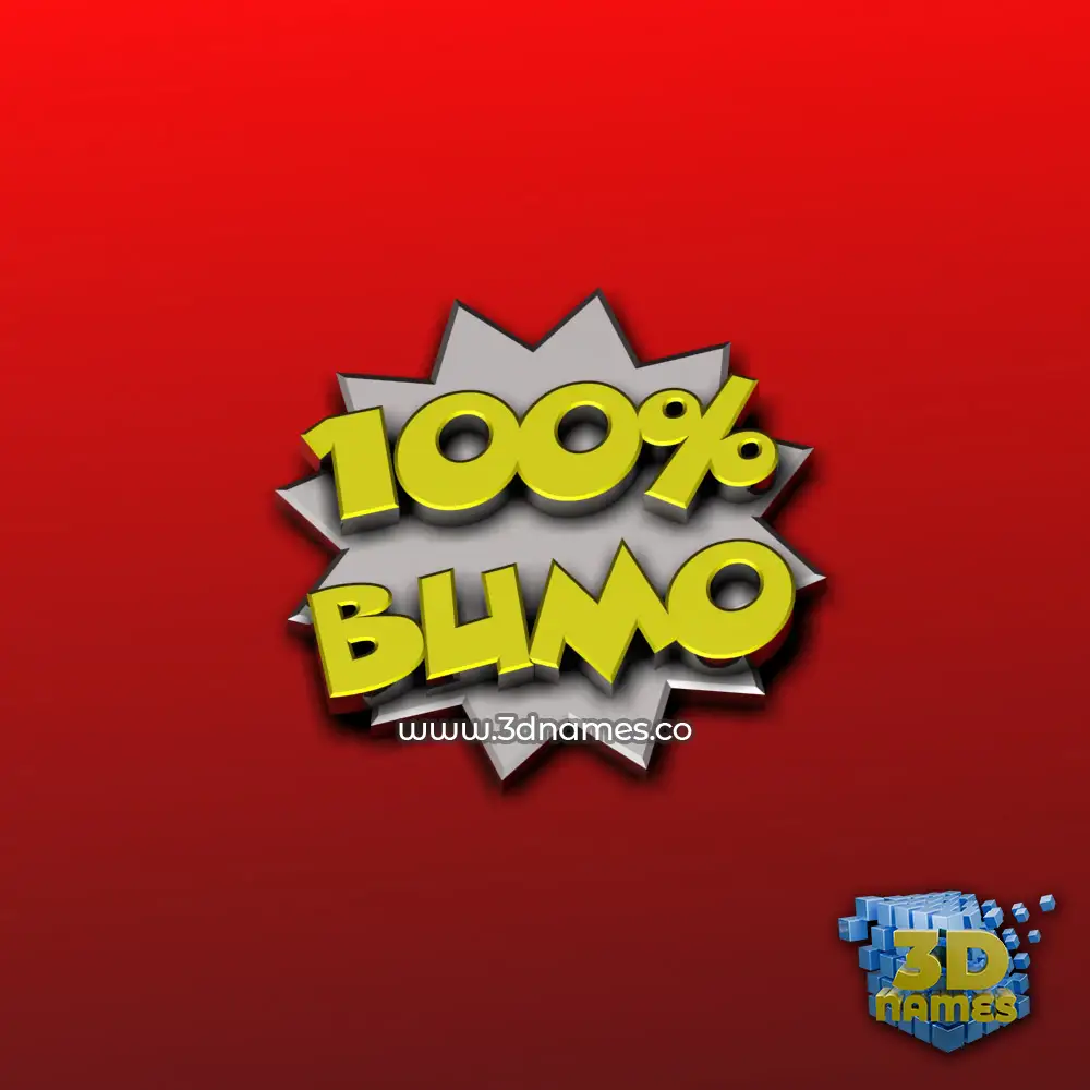 bumo in 100 Percent style - 3D name wallpaper