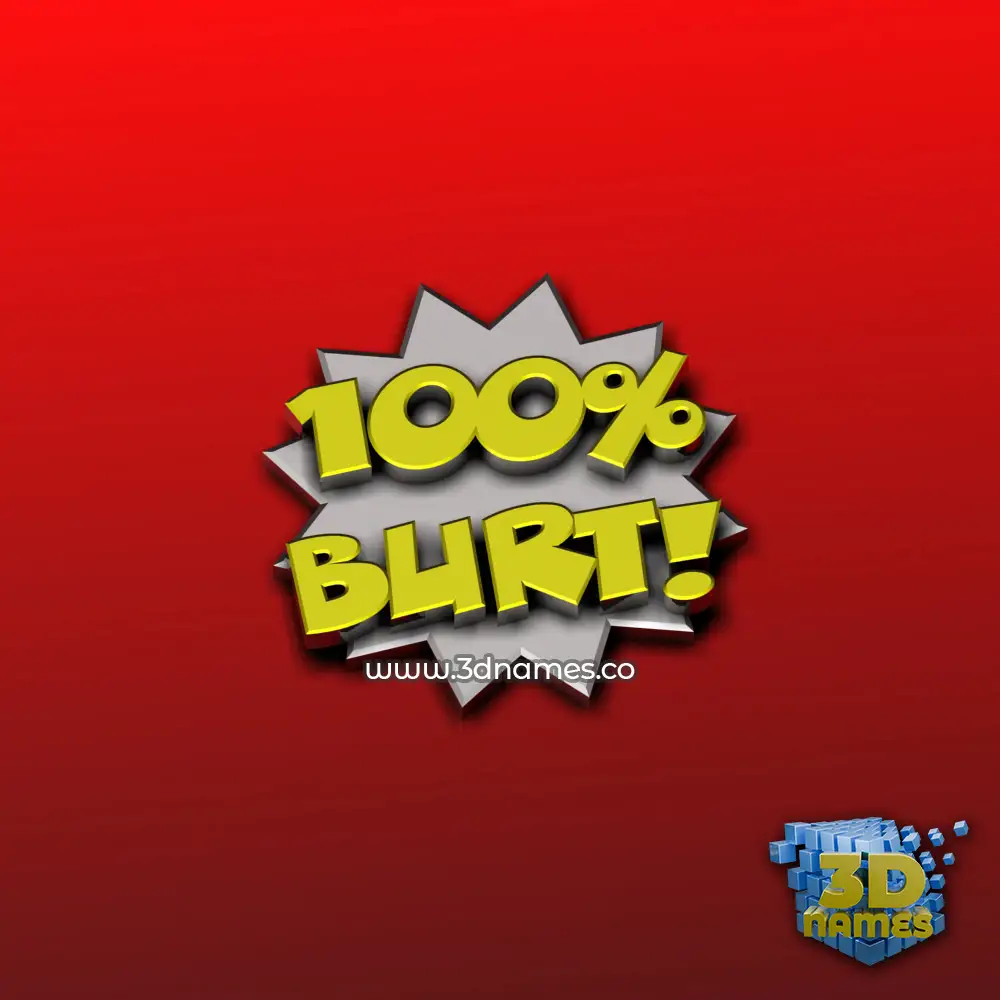 burt in 100 Percent style - 3D name wallpaper