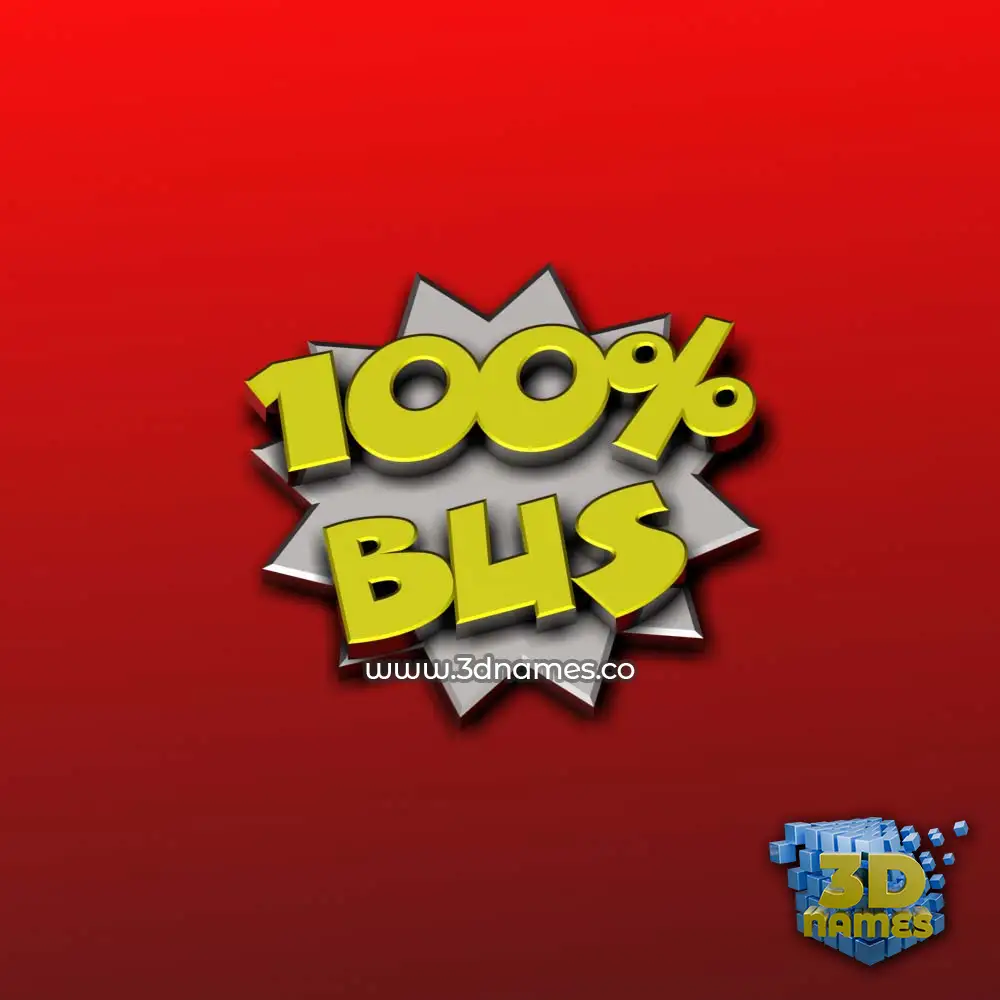 bus in 100 Percent style - 3D name wallpaper