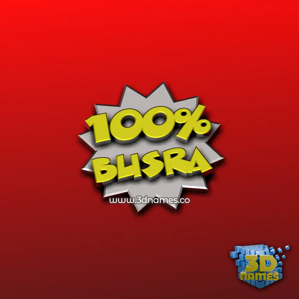 busra in 100 Percent style - 3D name wallpaper