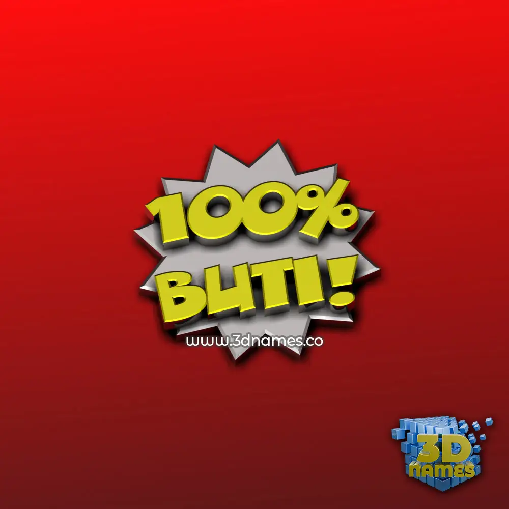 buti in 100 Percent style - 3D name wallpaper