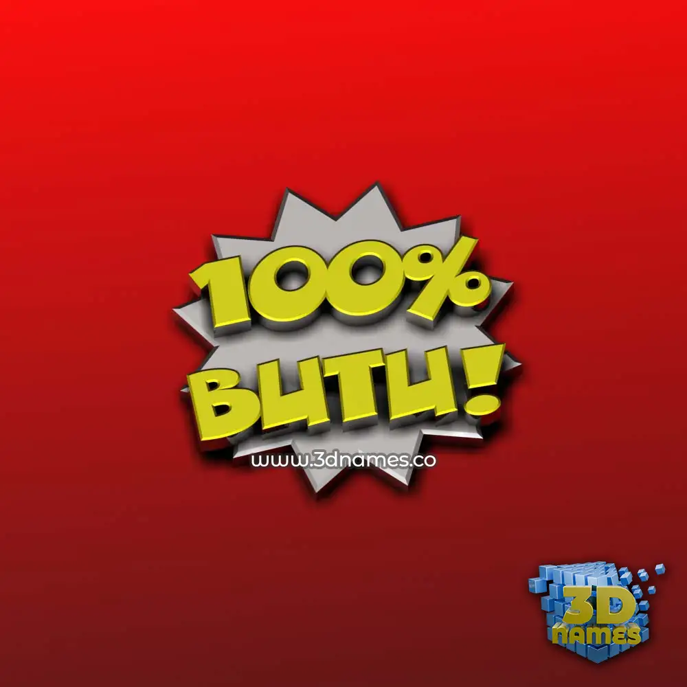 butu in 100 Percent style - 3D name wallpaper