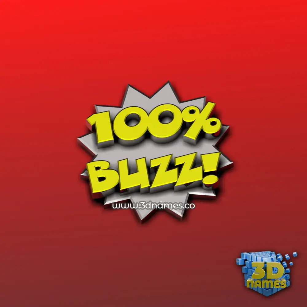 buzz in 100 Percent style - 3D name wallpaper
