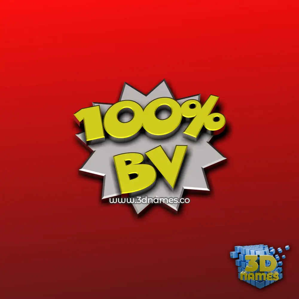 bv in 100 Percent style - 3D name wallpaper