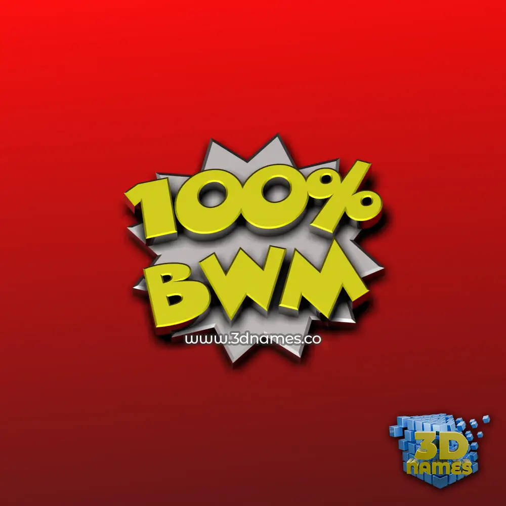 bwm in 100 Percent style - 3D name wallpaper