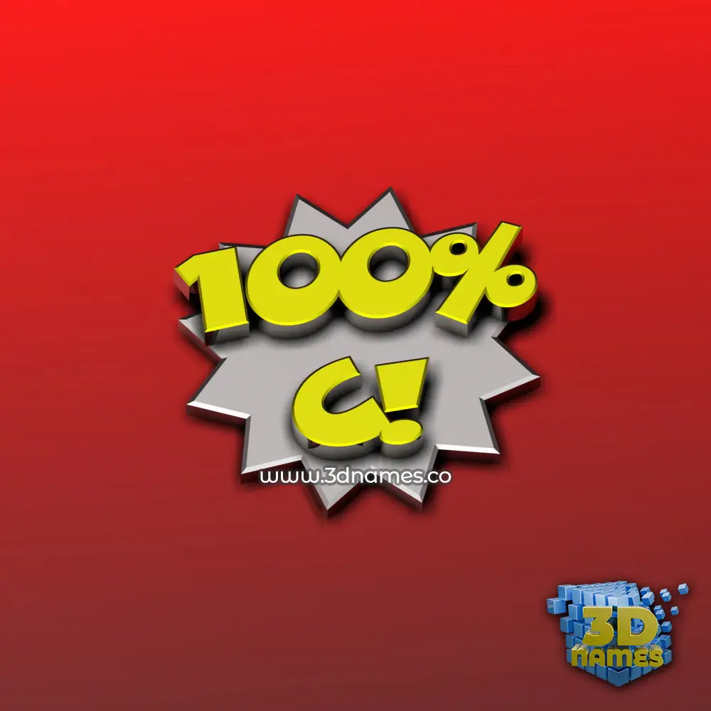 c in 100 Percent style - 3D name wallpaper