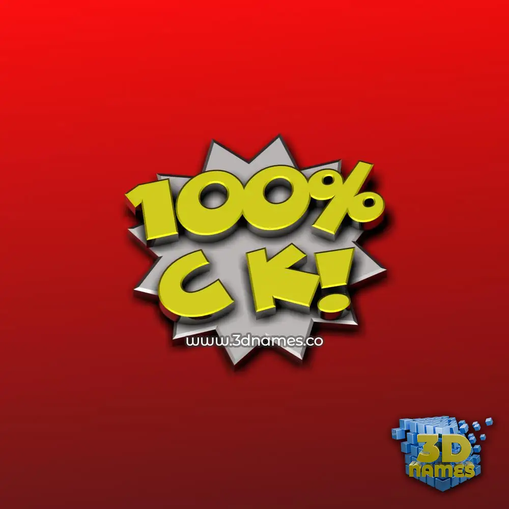 c k in 100 Percent style - 3D name wallpaper