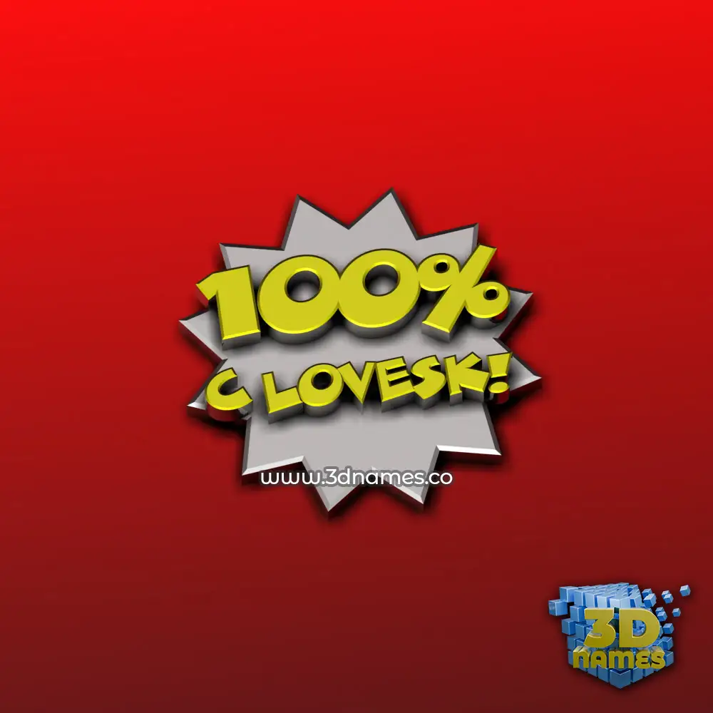 c lovesk in 100 Percent style - 3D name wallpaper