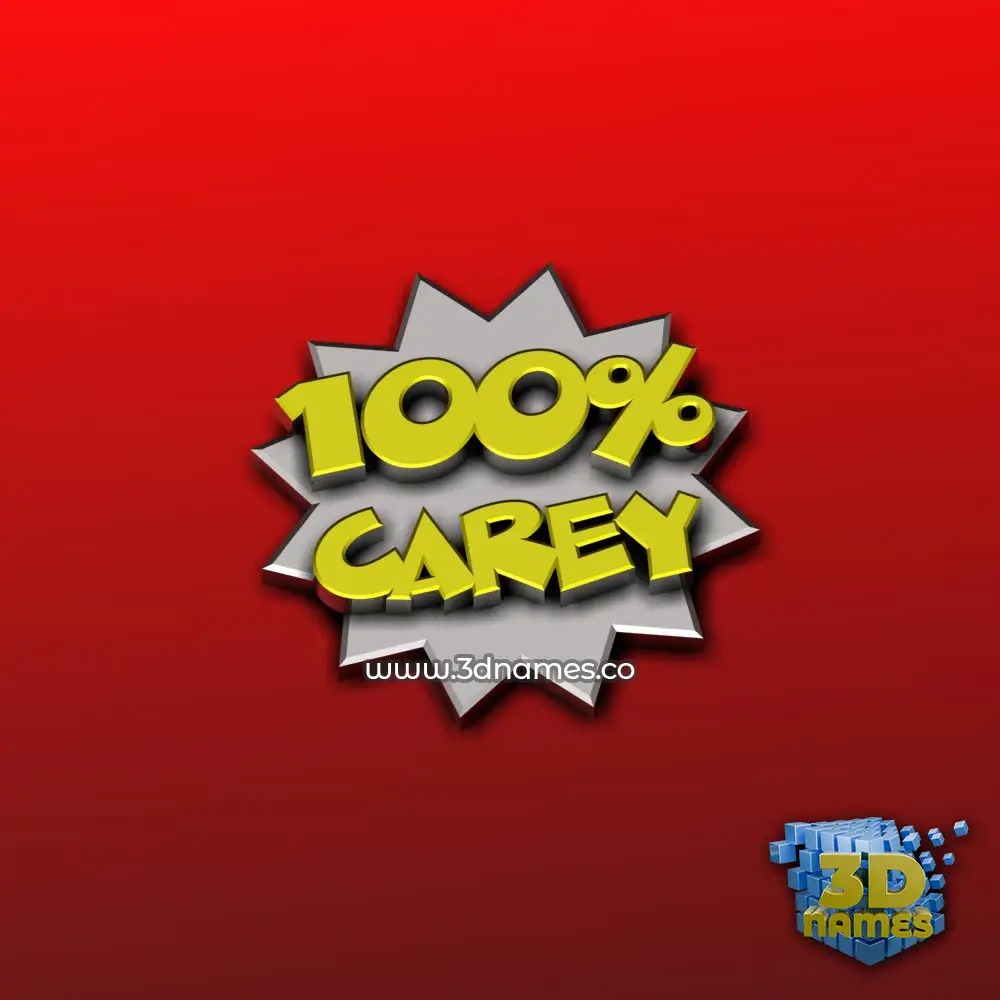carey in 100 Percent style - 3D name wallpaper