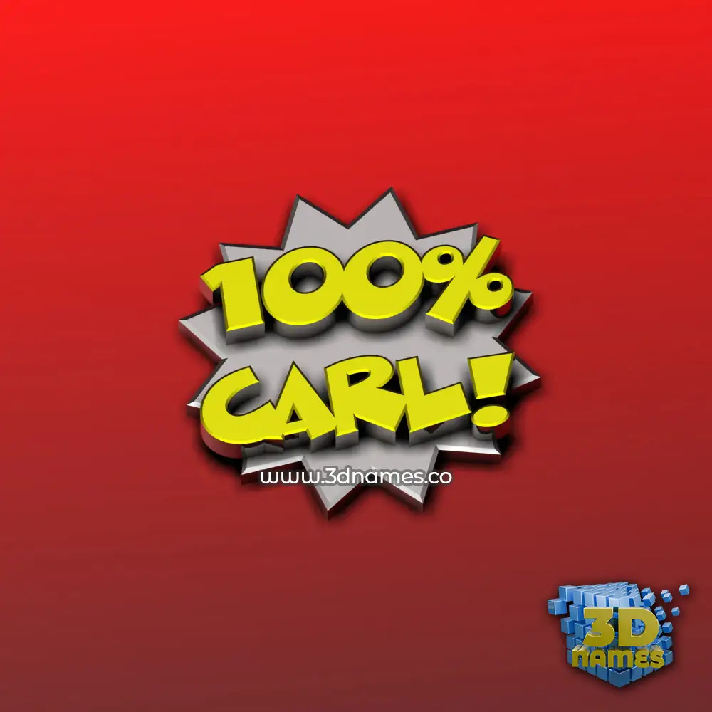 carl in 100 Percent style - 3D name wallpaper