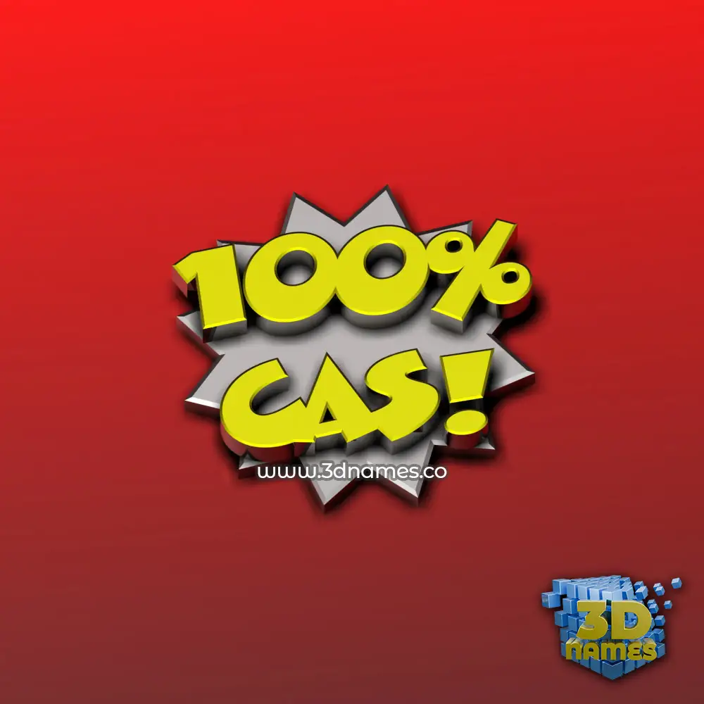 cas in 100 Percent style - 3D name wallpaper