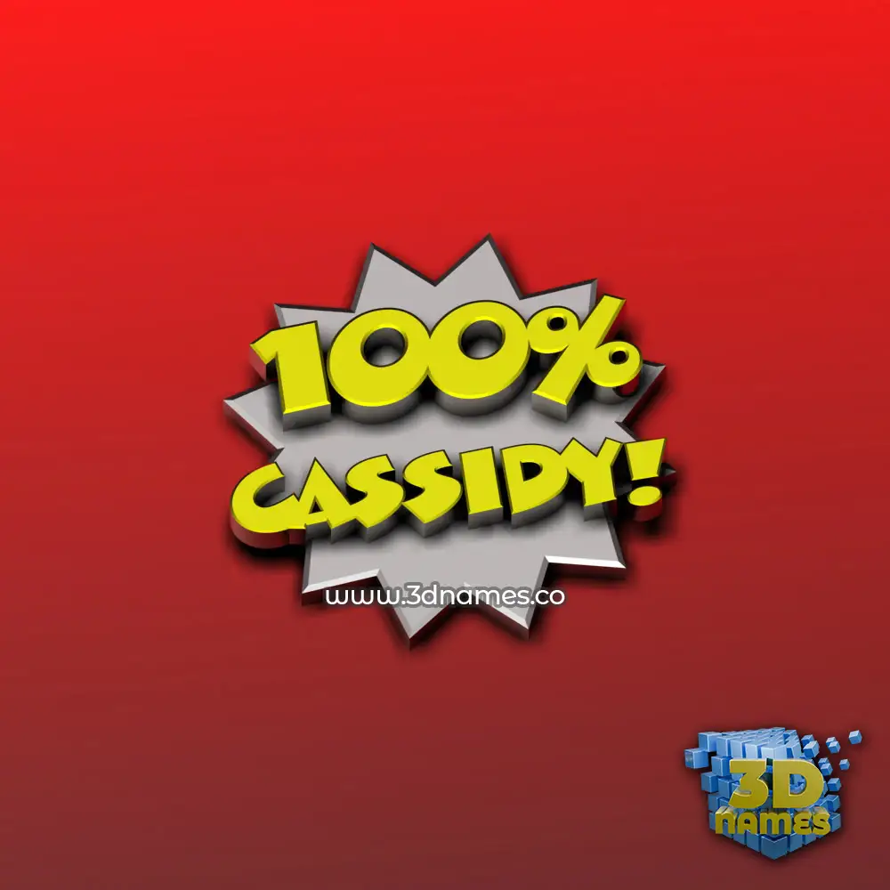 cassidy in 100 Percent style - 3D name wallpaper