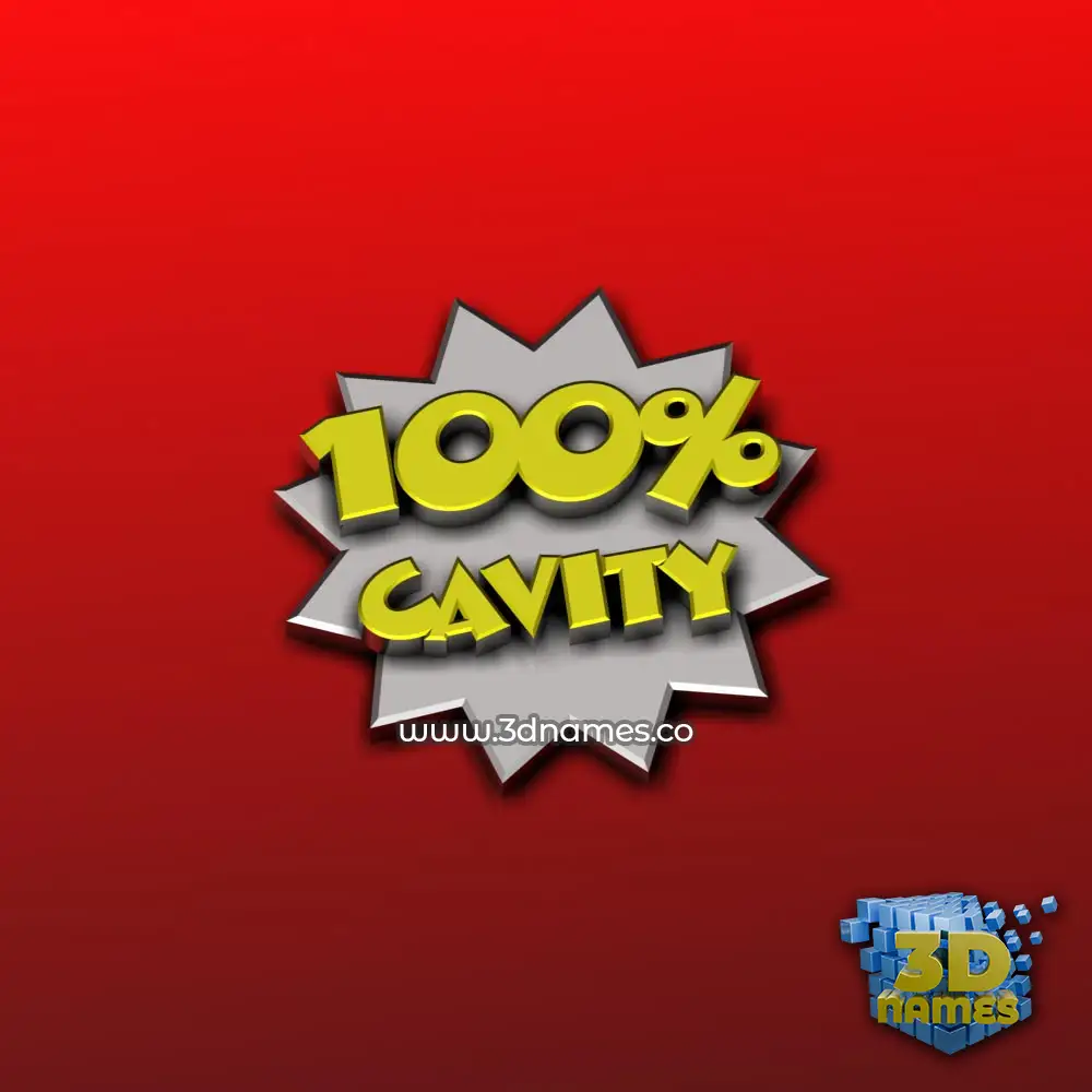 cavity in 100 Percent style - 3D name wallpaper