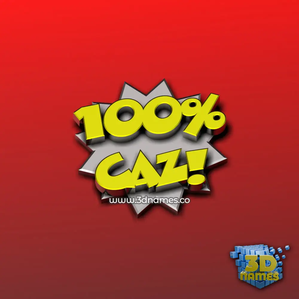 caz in 100 Percent style - 3D name wallpaper