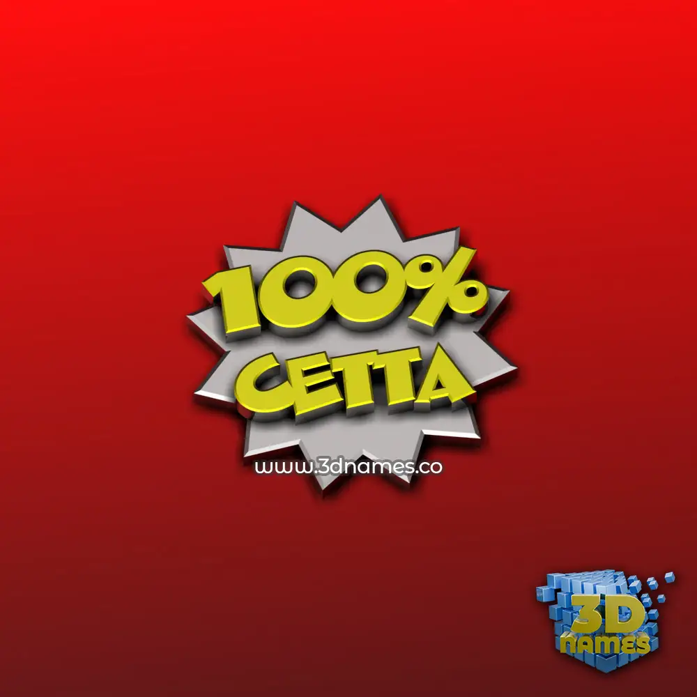 cetta in 100 Percent style - 3D name wallpaper