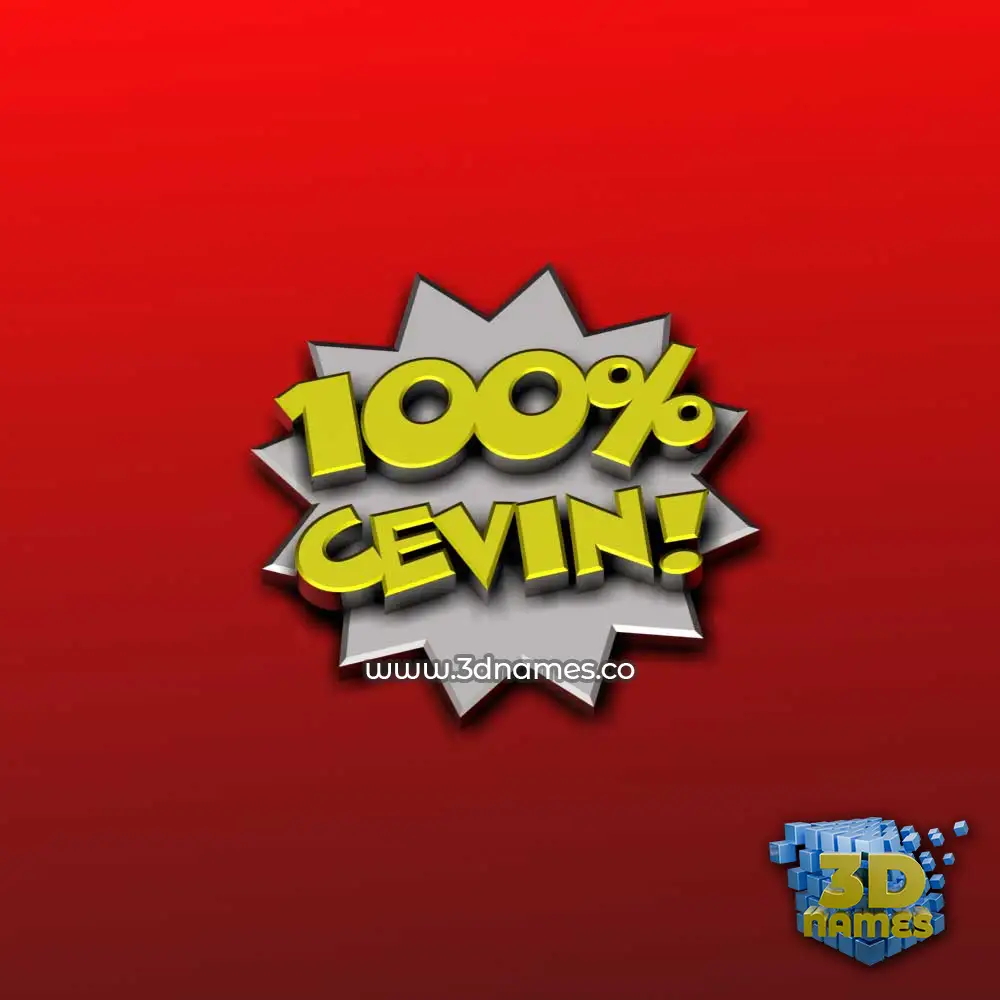 cevin in 100 Percent style - 3D name wallpaper