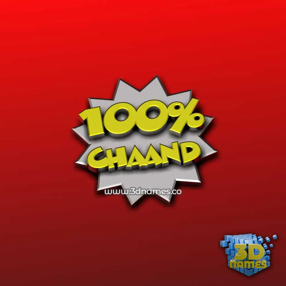 chaand in 100 Percent style - 3D name wallpaper