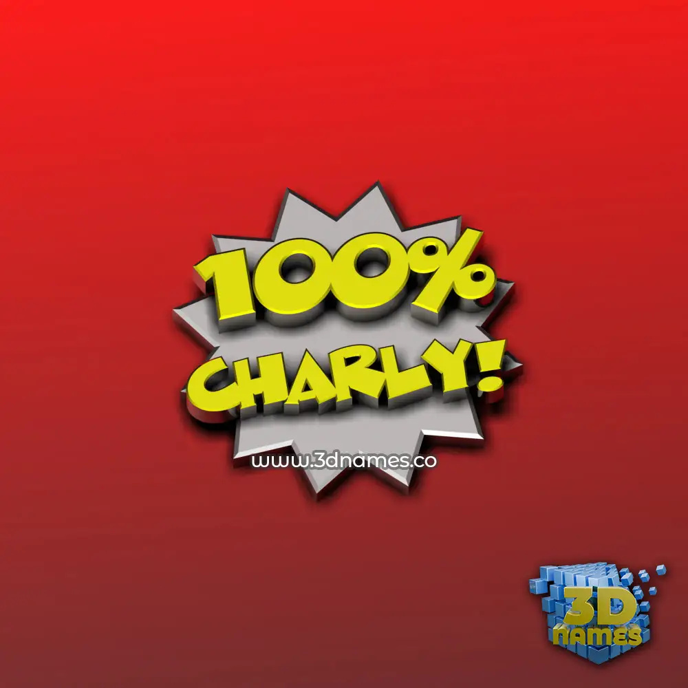 charly in 100 Percent style - 3D name wallpaper