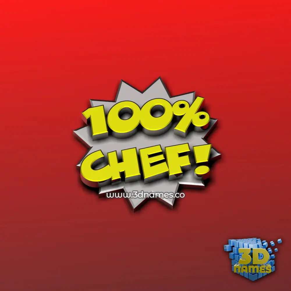 chef in 100 Percent style - 3D name wallpaper