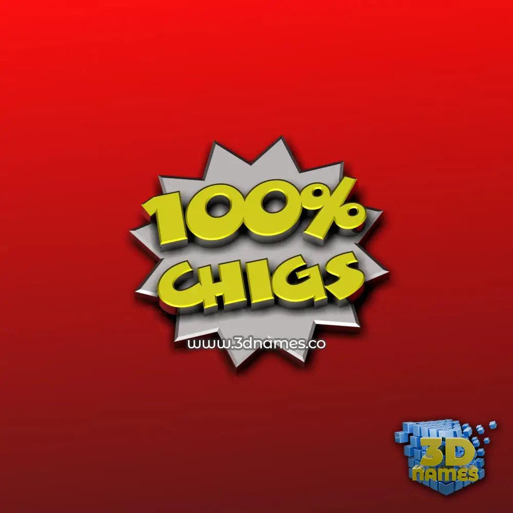 chigs in 100 Percent style - 3D name wallpaper