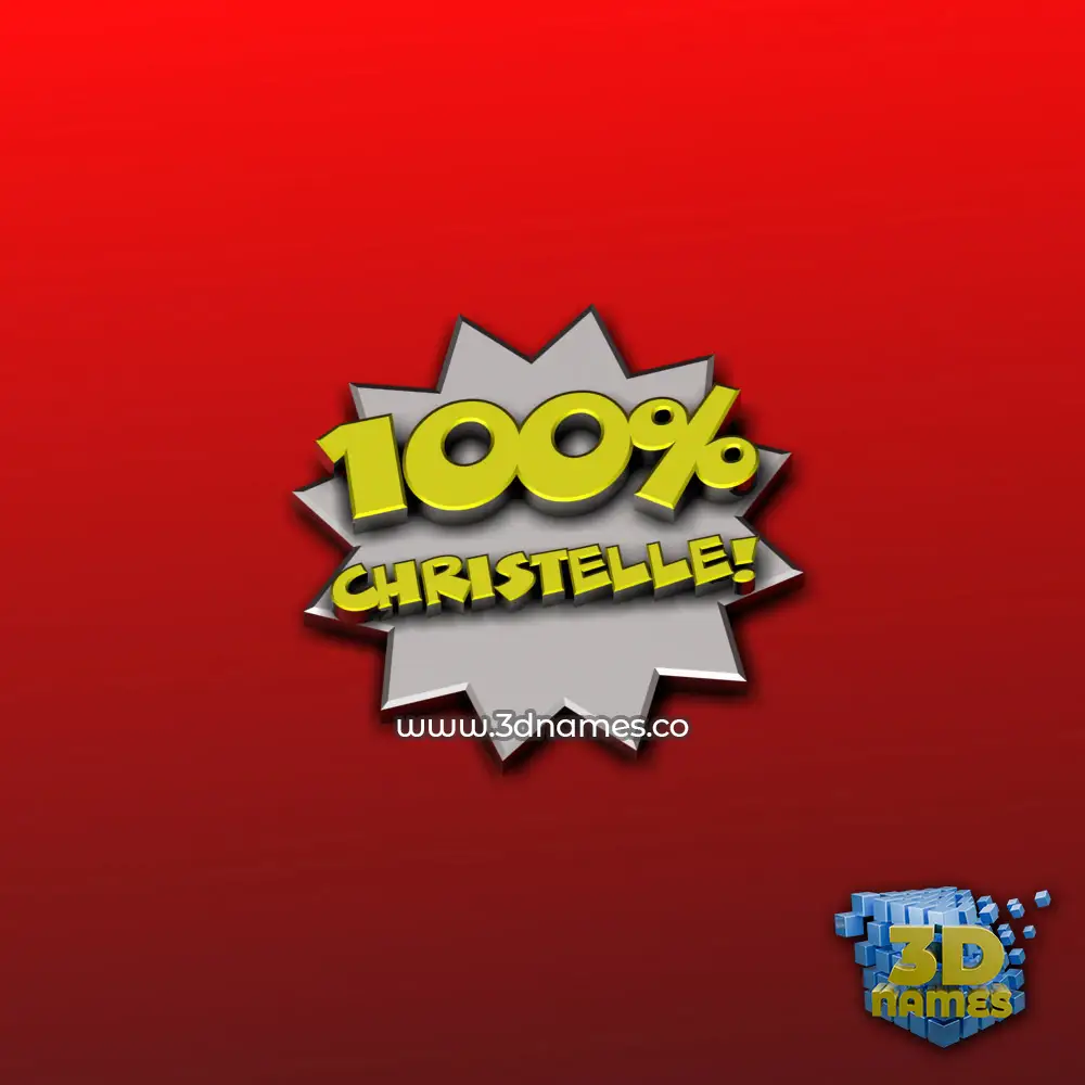 christelle in 100 Percent style - 3D name wallpaper